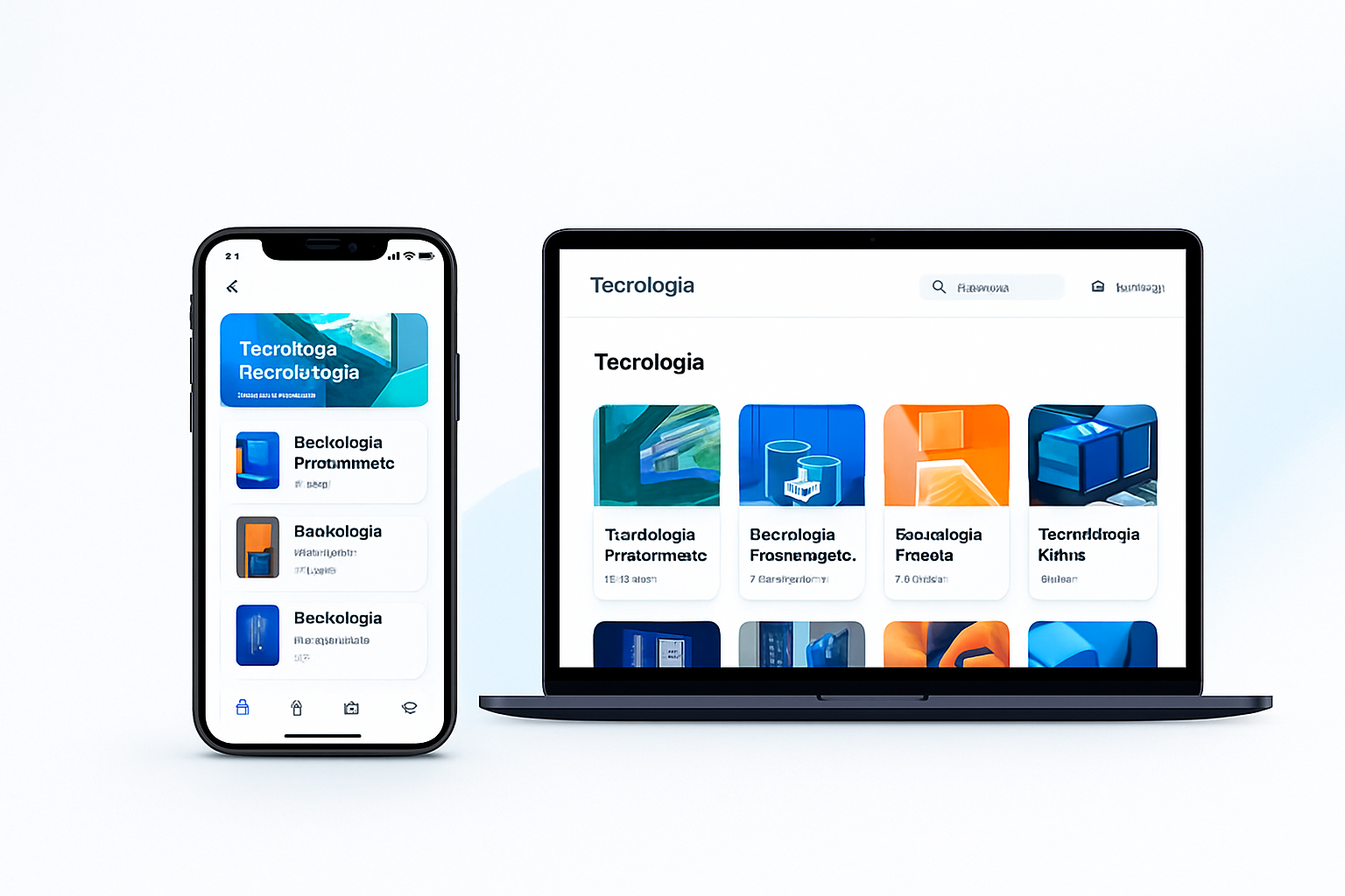 Plataforma de cursos em notebook e celular